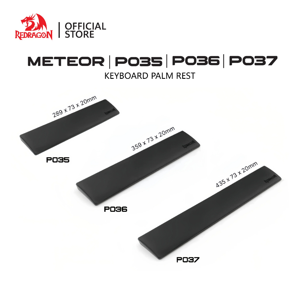 Redragon METEOR REST P035 P036 P037 S/M/L Ergonomic คีย์บอร์ดข้อมือ Pad เมมโมรี่โฟมลื่น Hand REST สําหรับ 60% TKL 104 คีย์คีย์บอร์ด