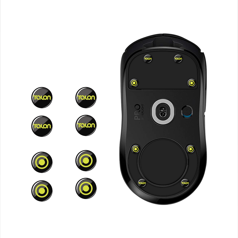 TALONGAMES 8-Grain Curved Glass Mouse Feet Skates สําหรับ Razer / Logitech / Zowie Gaming Mouse