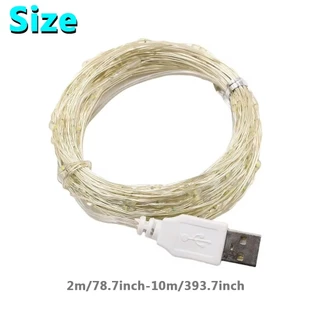 5v USB ไฟ LED 2 M/5 M/10 M ไฟ LED String Fairy คริสต์มาสลวดเงินงานแต่งงาน Garland ไฟ