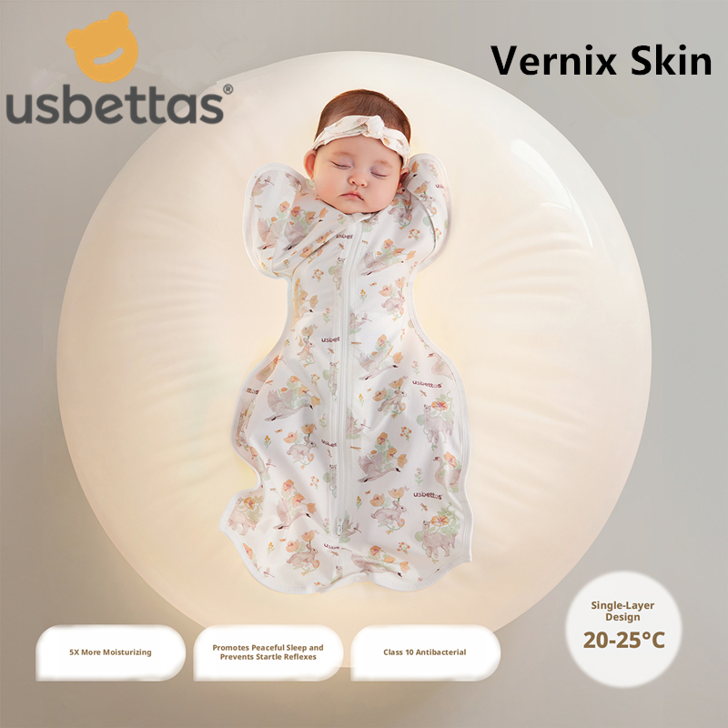 usbettas Vernix ผิวหนังเด็ก Swaddle ถุงนอนเด็กเกิดใหม่ Swaddle ถุงนอนฝ้าย