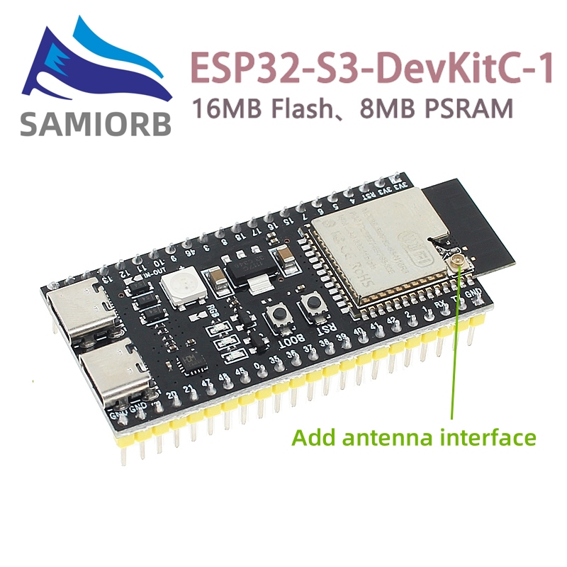 ESP32-S3 บอร์ดพัฒนา 2.4G Wifi โมดูลสําหรับ Arduino ESP IDF ESP32-S3-WROOM-1 N16R8 44Pin Type-C 16MB แฟลช 8M PSRAM ESP32 S3