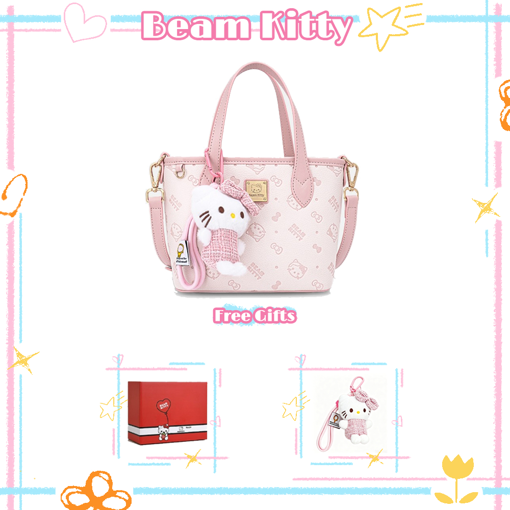 Beam Kitty กระเป๋าสะพายไหล่สีสันสดใส ใช้งานได้หลากหลาย มาพร้อมพวงกุญแจน่ารัก เหมาะเป็นของขวัญ