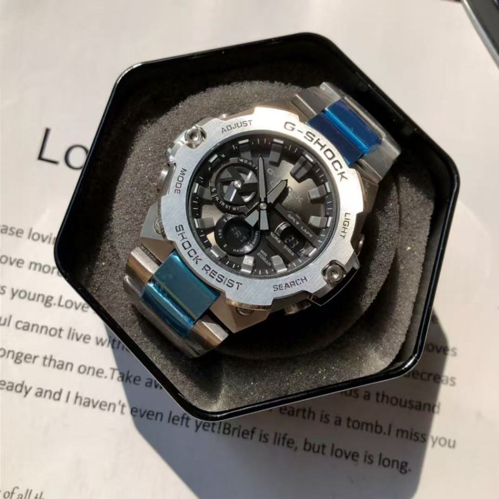 Casio casio casio Wang Yibo สไตล์เดียวกัน gsho Steel Heart gst-b400, เป็นชุดผลิตภัณฑ์ที่สําคัญของ g-sho โดยใช้เหล็กความเหนียวแข็งแรง Dominates ข้อมือ, เกียร์ < ให้กับ Bo} ความเหนียวให้กับ Bo} ความเหนียวให้กับแสงกันกระแทกด้วย, นาฬิกาปลุกมัลติ