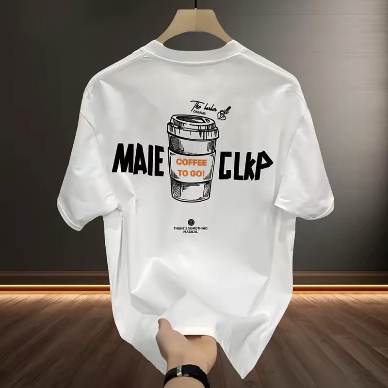 【Top เสื้อยืดแขนสั้น】เสื้อยืด ผ้าฝ้าย 100% ใส่ได้ทั้งชายและหญิง สีดำและสีขาว แขนสั้น สไตล์อเมริกัน