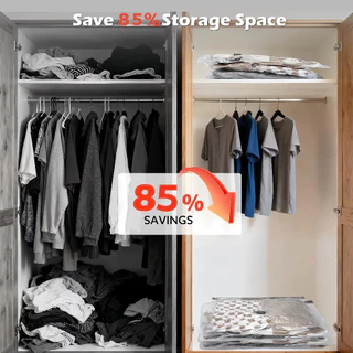 ชุดถุงอัดสูญญากาศ 18 ชิ้น S/M/L 3 ขนาด พร้อมปั๊มสูญญากาศไร้สาย Type-C กันฝุ่นกันชื้น ประหยัดพื้นที่ 85% สำหรับเสื้อผ้าเดินทางเก็บเสื้อผ้าตู้เสื้อผ้า ส่งสินค้าในกรุงเทพฯ 24 ชั่วโมง