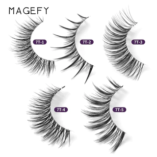 MAANGE ชุดขนตาปลอม 4/7 คู่ แบบธรรมชาติ โปร่งใส ดัดงอนได้ ใช้ซ้ำได้ รุ่น 7308