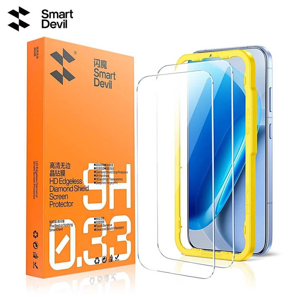SmartDevil HD คริสตัลเพชรกระจกนิรภัยสําหรับ iQOO Neo 11/10 Pro/10/9/8/7/iQOO 15 Ultra/13/12/Z11 Turbo Strong Anti-Fingerprint Shatterproof Drop-Resistant Smooth To The Touch