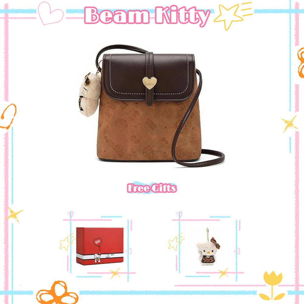 Beam Kitty กระเป๋าถือทรงถังลายเมล์ลาร์ด กระเป๋าสะพายไหล่เรียบง่าย เหมาะสำหรับออกเดทและออกไปเที่ยว