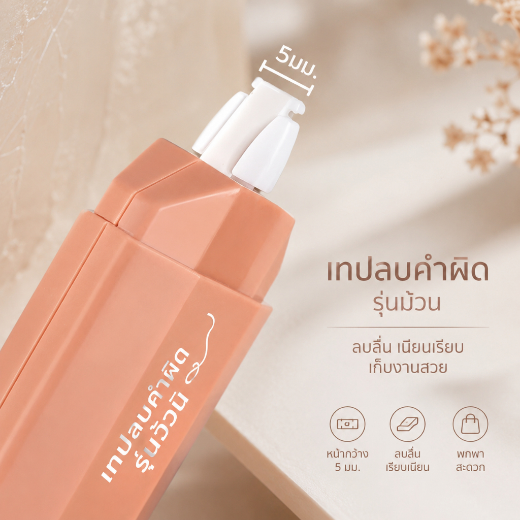 เทปลบคำผิดไล่เฉดสี เทปแก้ไขคำผิด สีพาสเทลน่ารัก เครื่องเขียน อุปกรณ์การเรียน ลิควิดเทป A00169