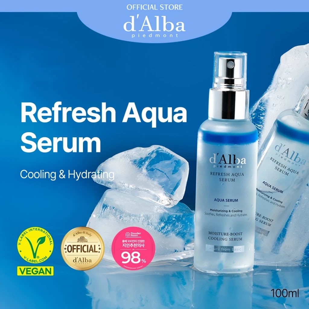 d'Alba Refresh Aqua Serum 100ml ดัลบา รีเฟรช อควา เซรั่ม สเปร์ยเซรั่มเติมความชุ่มชื้นให้ผิวล้ำลึก ปลอบประโลมผิวร้อน พร้อมลดอุณหภูมิผิว