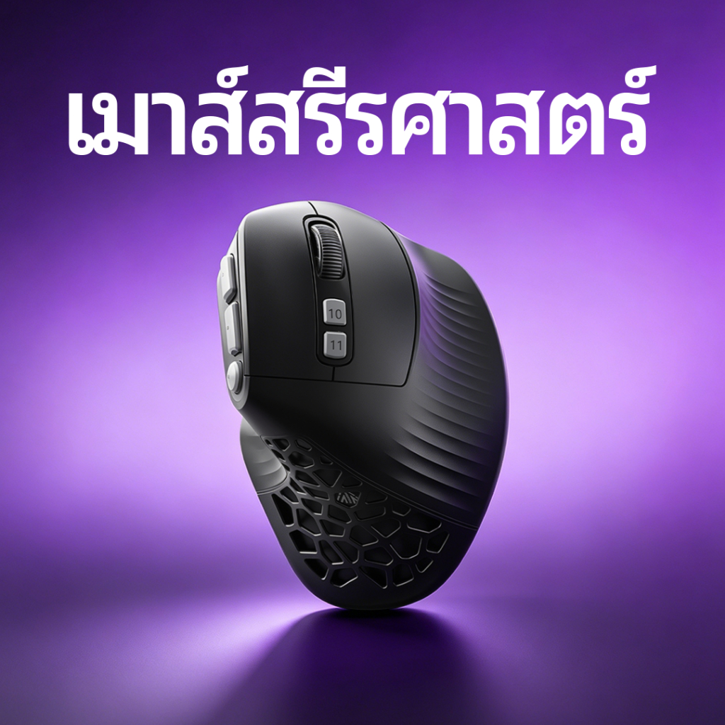 SOLAKAKA E9Pro MMO เมาส์ไร้สาย Vertical Ergonomic mouse PAW3395 36000DPI 8kHz 14ปุ่มโปรแกรม เมาส์เกมมิ่ง เมาส์แนวตั้ง