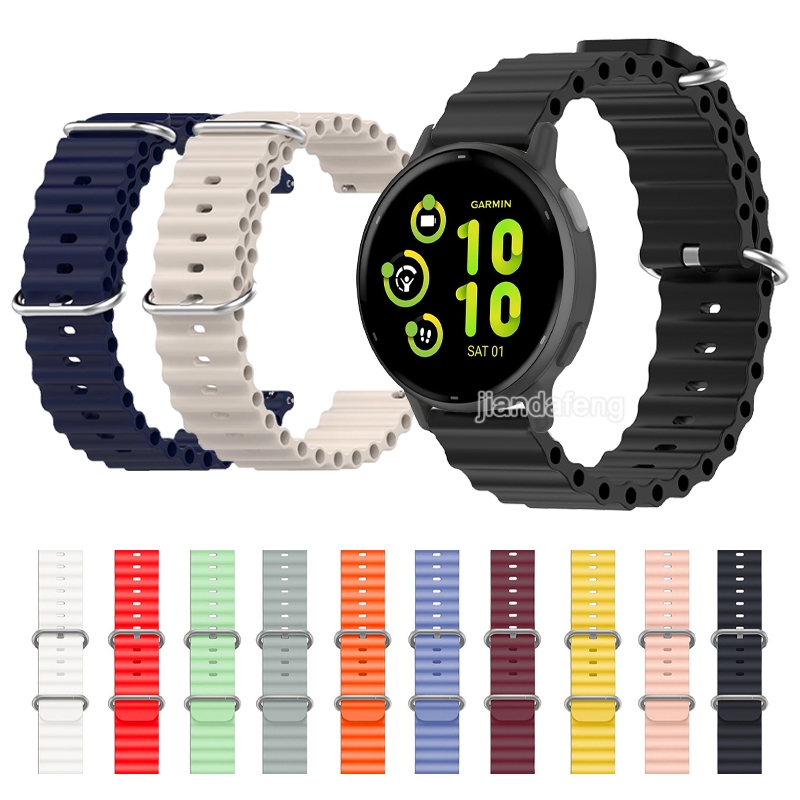 สายรัดซิลิโคนแบบสปอร์ตสําหรับ Garmin Vivoactive 6 5 4 3 Vivomove