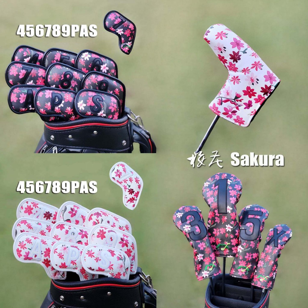 Sakura GOLF Club Cover หนัง สำหรับไม้พัตเตอร์และเหล็ก ป้องกันได้อย่างดี