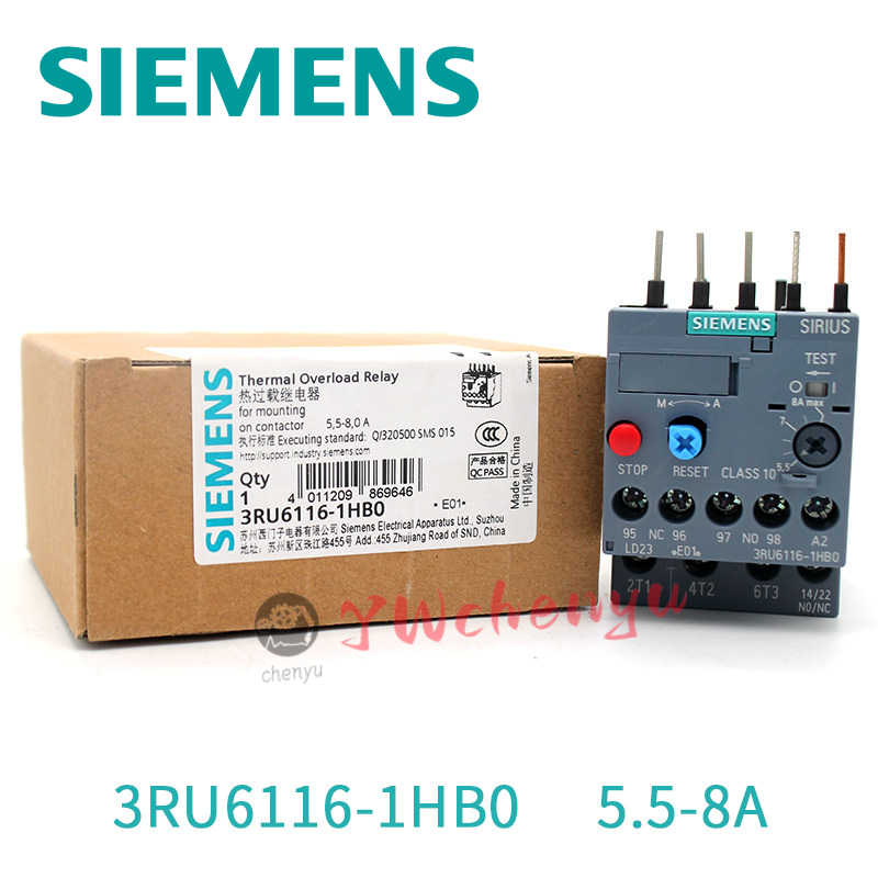 SIEMENS รีเลย์โอเวอร์โหลดความร้อน 3RU6116-1AB BB CB DB EB HB 4AB0 5.5-8A ยี่ห้อใหม่