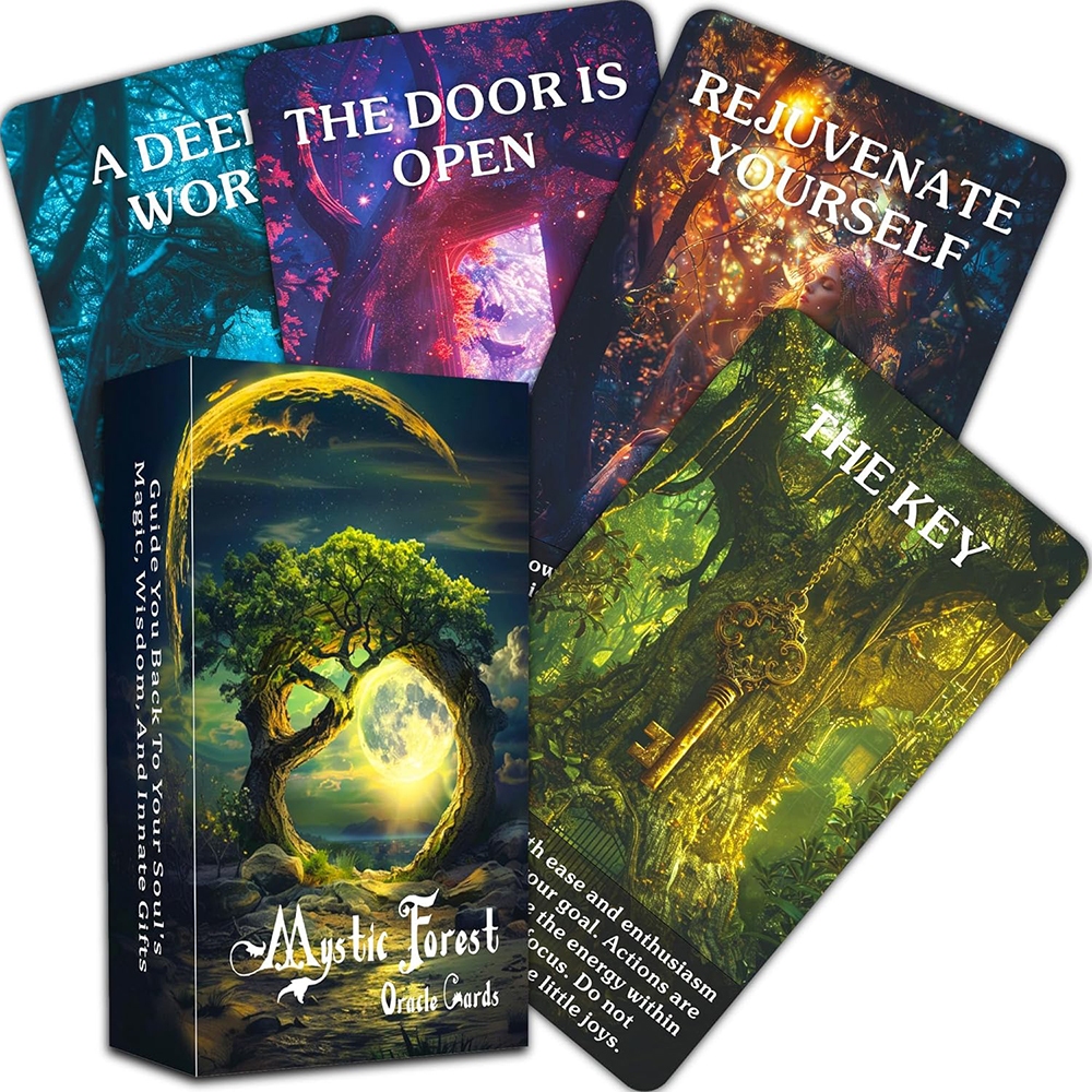 ไพ่ Oracle Mystic Forest 56 ใบ ไพ่ป่ามหัศจรรย์ สำหรับคำแนะนำและค้นหาตัวเอง ใช้งานง่ายสำหรับมือใหม่ ขนาด 12×7cm