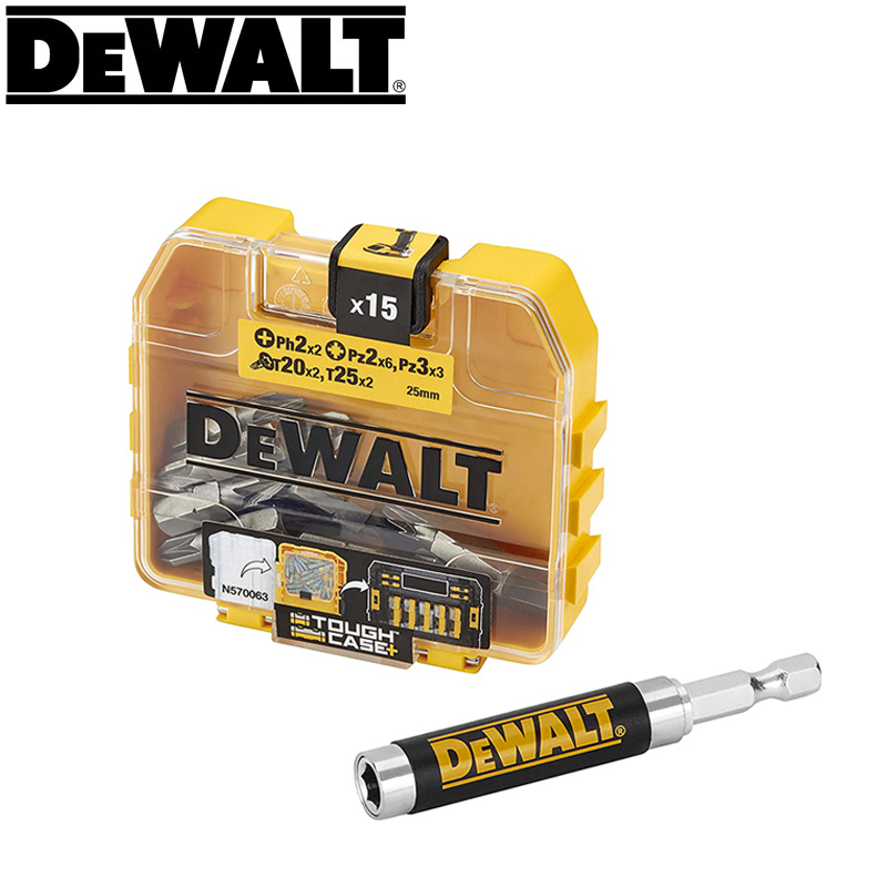 Dewalt DT71511 ไขควงชุด Bit 16 ชิ้น Telescopic Magnetic Holder แทรกเก็บสว่านไฟฟ้า Bits PH2 PZ2 PZ3 T