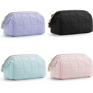 กระเป๋าแต่งหน้า กระเป๋าเครื่องสําอางสําหรับเดินทาง กระเป๋าเปิดกว้าง Puffy เบาะ Make Up Organizer