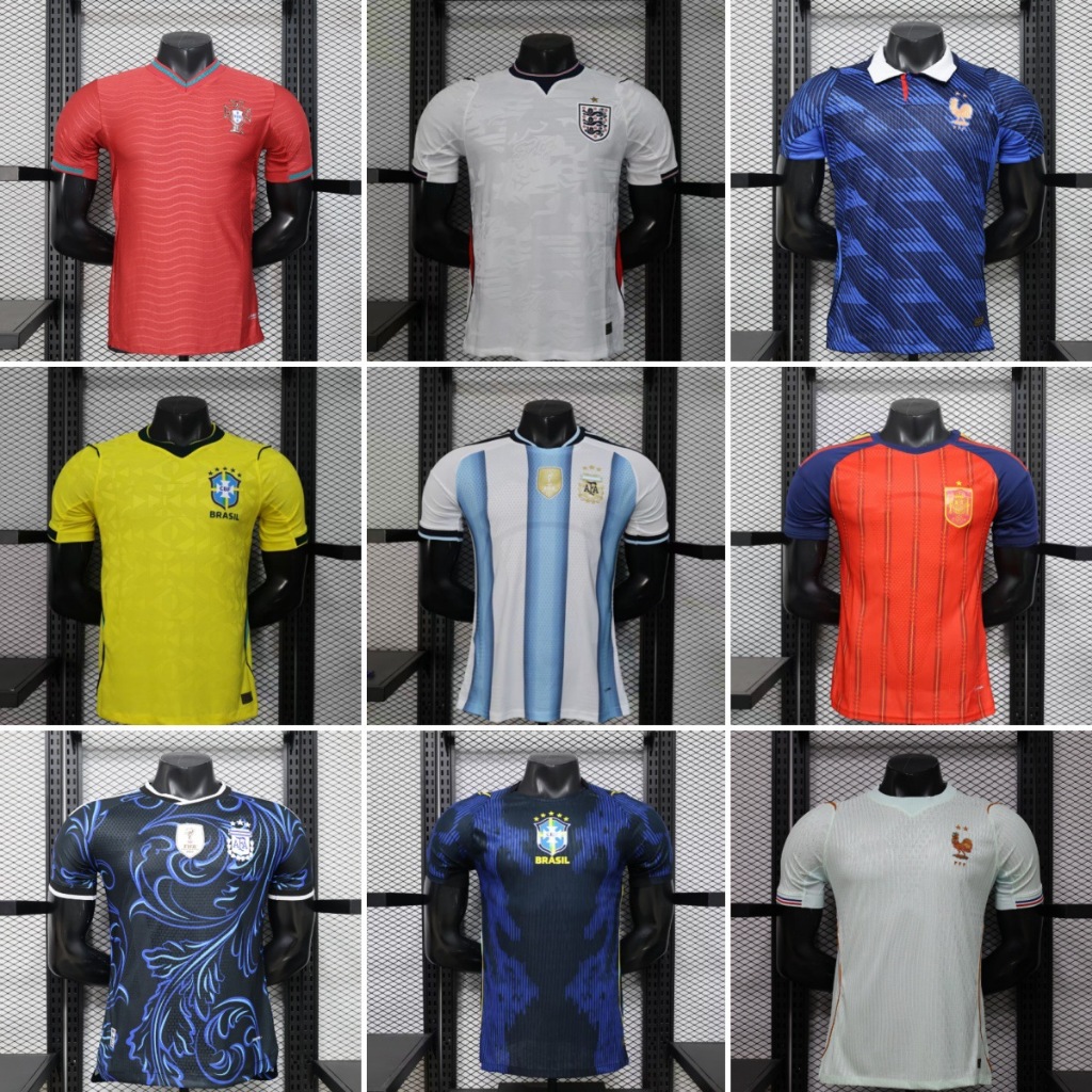 2026 World Cup Away Fan Edition Jerseyอาร์เจนตินาบราซิลโปรตุเกสเยอรมนีสเปนฝรั่งเศสอังกฤษเม็กซิโก Quick-Drying Football Jersey