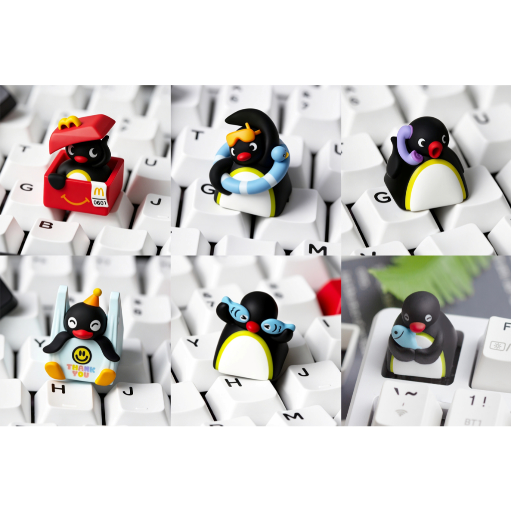 ปุ่มกดคีย์บอร์ดอาร์ติซานลายเพนกวิน PINGU แบบเดี่ยว ส่วนบุคคล สร้างสรรค์ PINGU Penguin Artisan Keycap
