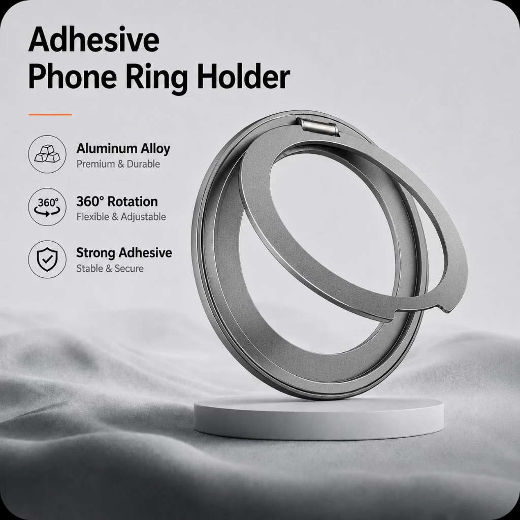 ที่วางแหวนโทรศัพท์มือถือขาตั้งที่จับนิ้วแบบใสแบบใส 360° ขาตั้งแบบหมุนได้องศาโทรศัพท์ที่เข้ากันได้