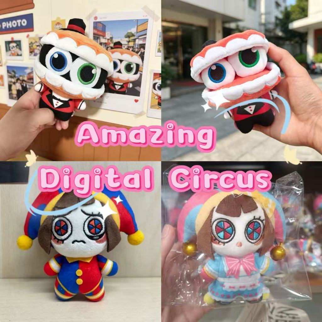 10 ซม.The Amazing Digital Circus ตุ๊กตาตุ๊กตาน่ารักยัดไส้ Pomni Jax Caine คอสเพลย์พวงกุญแจของเล่นเด็กของขวัญ