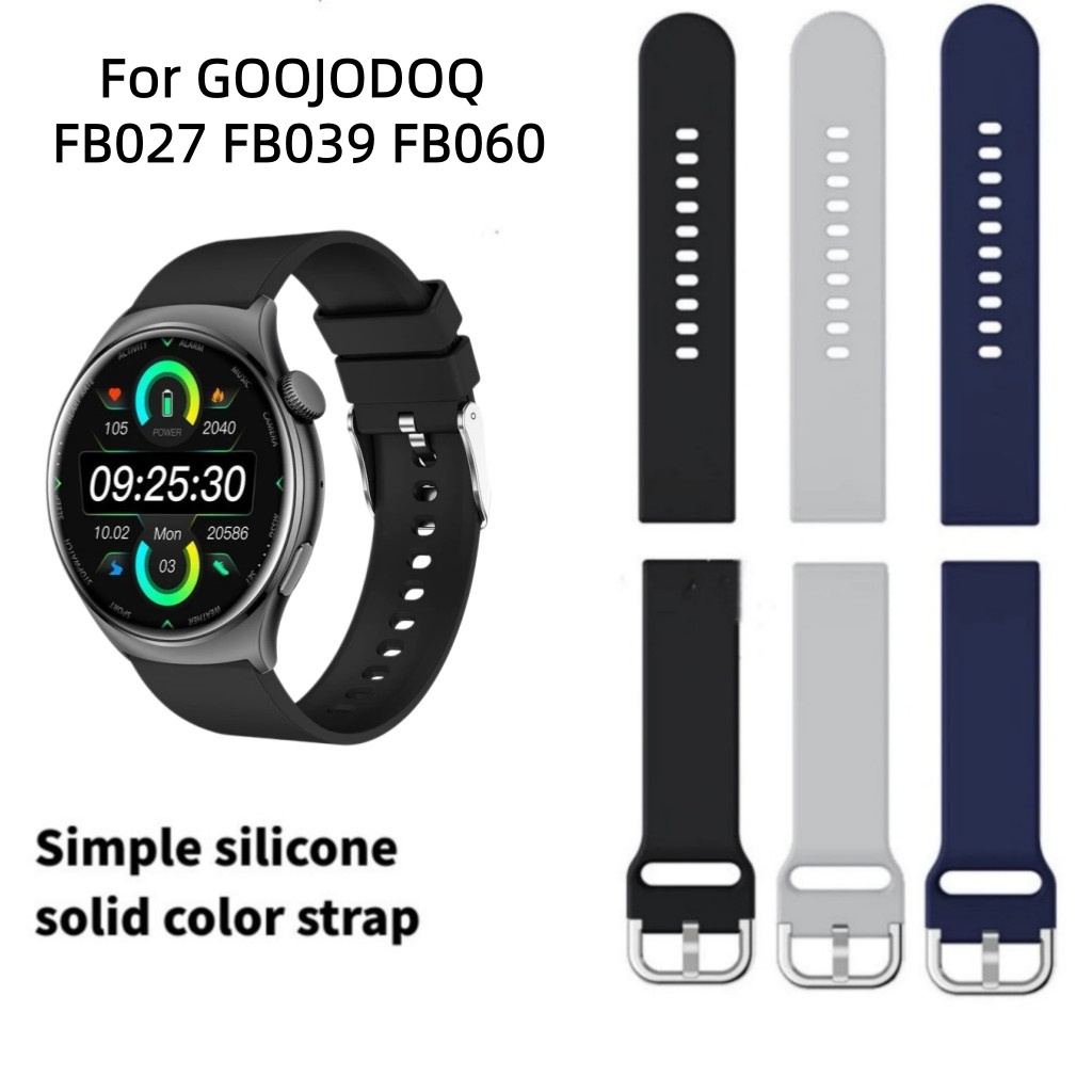 สายซิลิโคนสําหรับ GOOJODOQ FB027 FB039 FB060 สายนาฬิกา GOOJODOQ FB027 สายนาฬิกา GOOJODOQ FB039 สายนาฬิกา GOOJODOQ FB060 สายนาฬิกา