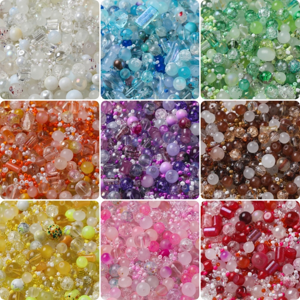 St.kunkka 3~14 มม. 30 กรัมสุ่มคละแบบหลายสี ลูกปัดแก้ว สําหรับ DIY สร้อยคอสร้อยข้อมือทํา