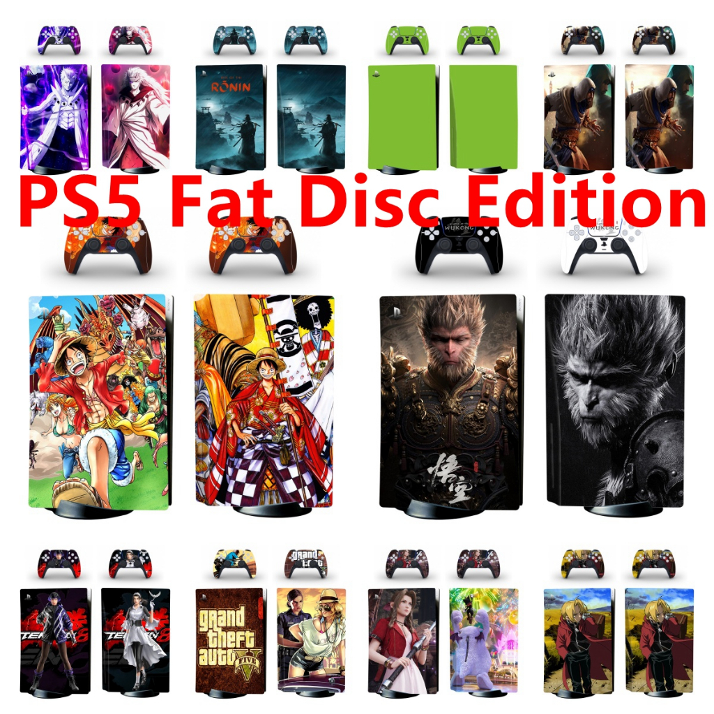 100 สีผิวชุดสติกเกอร์ใช้งานร่วมกับ Sony Playstation 5 Fat Disc Edition ไวนิล Decal Wrap ฟิล์มป้องกัน