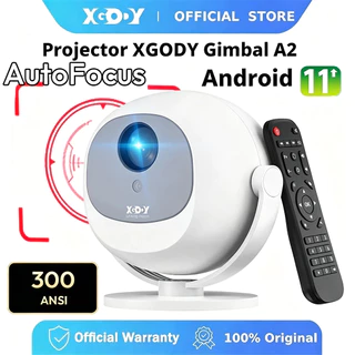 XGODY A2 450ANSI โปรเจคเตอร์ขนาดเล็กซีกโลก 360 ° 1080P HD ความละเอียดรีโมทคอนโทรลโฟกัสไฟฟ้า 90 ° ขายึดหมุนได้
