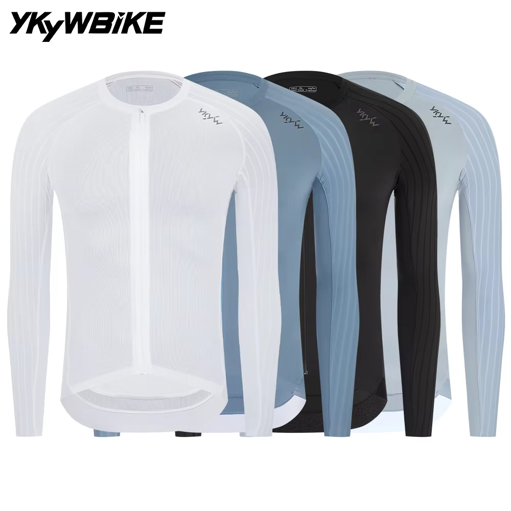 YKYWBIKE 2026 ผู้ชายแขนยาวขี่จักรยานย์แอโรไดนามิกแร็กแลนแขนแห้งเร็วจักรยานถนนจักรยานท็อปส์สลิมฟิตระบายอากาศ