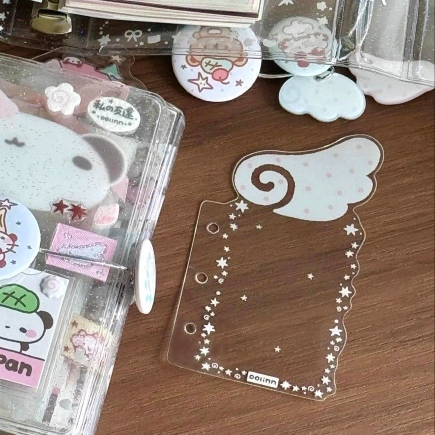 แผ่นแยกอะคริลิคลายปีกขนาดเล็ก สำหรับสมุดริง M5 ทำ DIY ได้