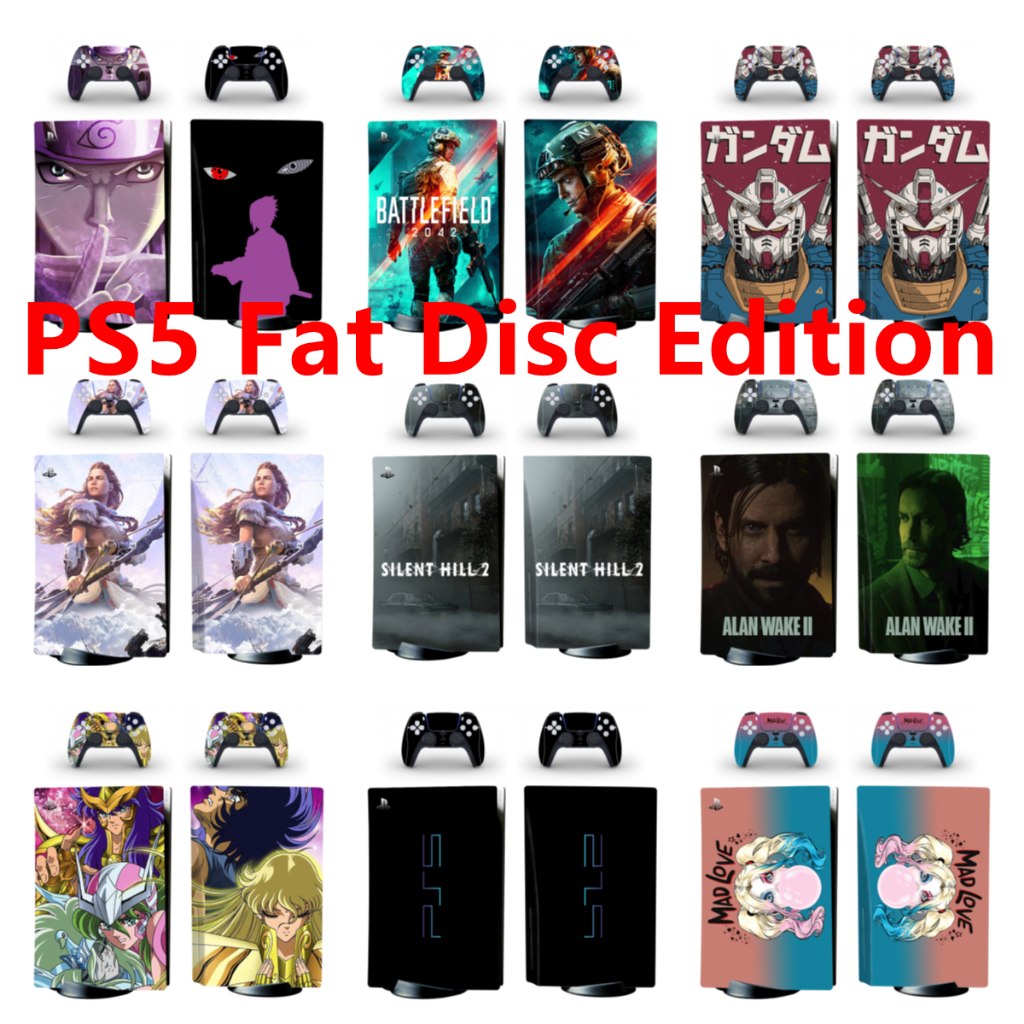 100 สีผิวชุดสติกเกอร์ใช้งานร่วมกับ Sony Playstation 5 Fat Disc Edition ไวนิล Decal Wrap ฟิล์มป้องกัน