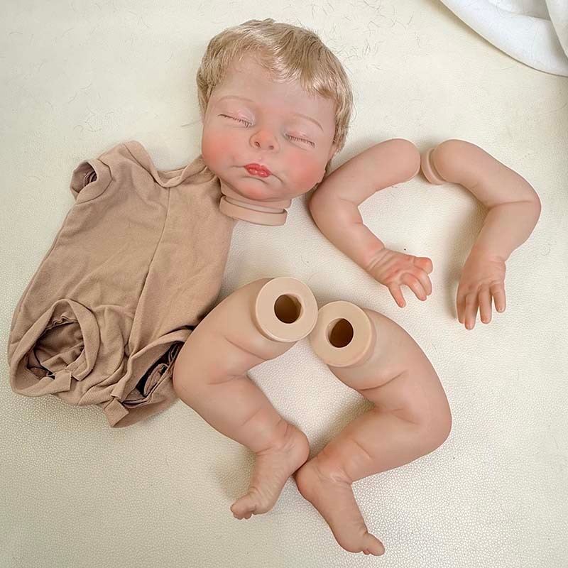 19 นิ้ว Reborn ชุดตุ๊กตา Christopher ทาสีแล้ว Reborn ตุ๊กตาชิ้นส่วนผ้า bebe Reborn ชุด