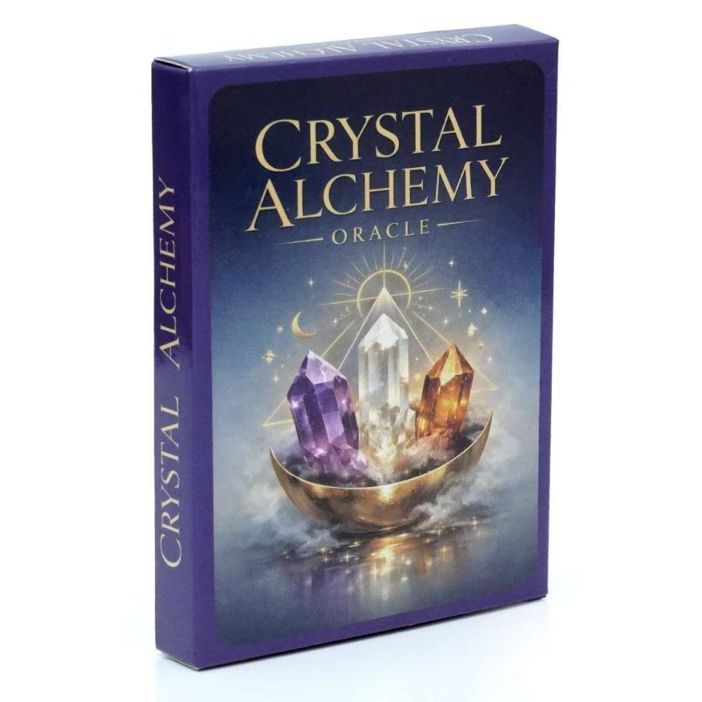10.3 * 7.2 ซม. CRYSTAL ALCHEMY ORACLE การ์ดเกมกระดานภาษาอังกฤษ CRYSTAL ALCHEMY ORACLE การ์ดเกม