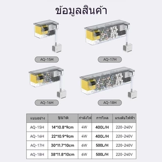 TOPOP Aquarium Top 3IN1 กล่องกรองสําหรับ Media Akuarium ด้านบนกรองกล่องปั๊มน้ํา 15 ซม.-60 ซม. 2-5 Media กล่อง