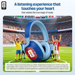 [100% ORI] FIFA F26E10 หูฟังไร้สายแบบครอบหูตัดเสียงรบกวน Bluetooth V5.4, Hybrid ANC-49dB