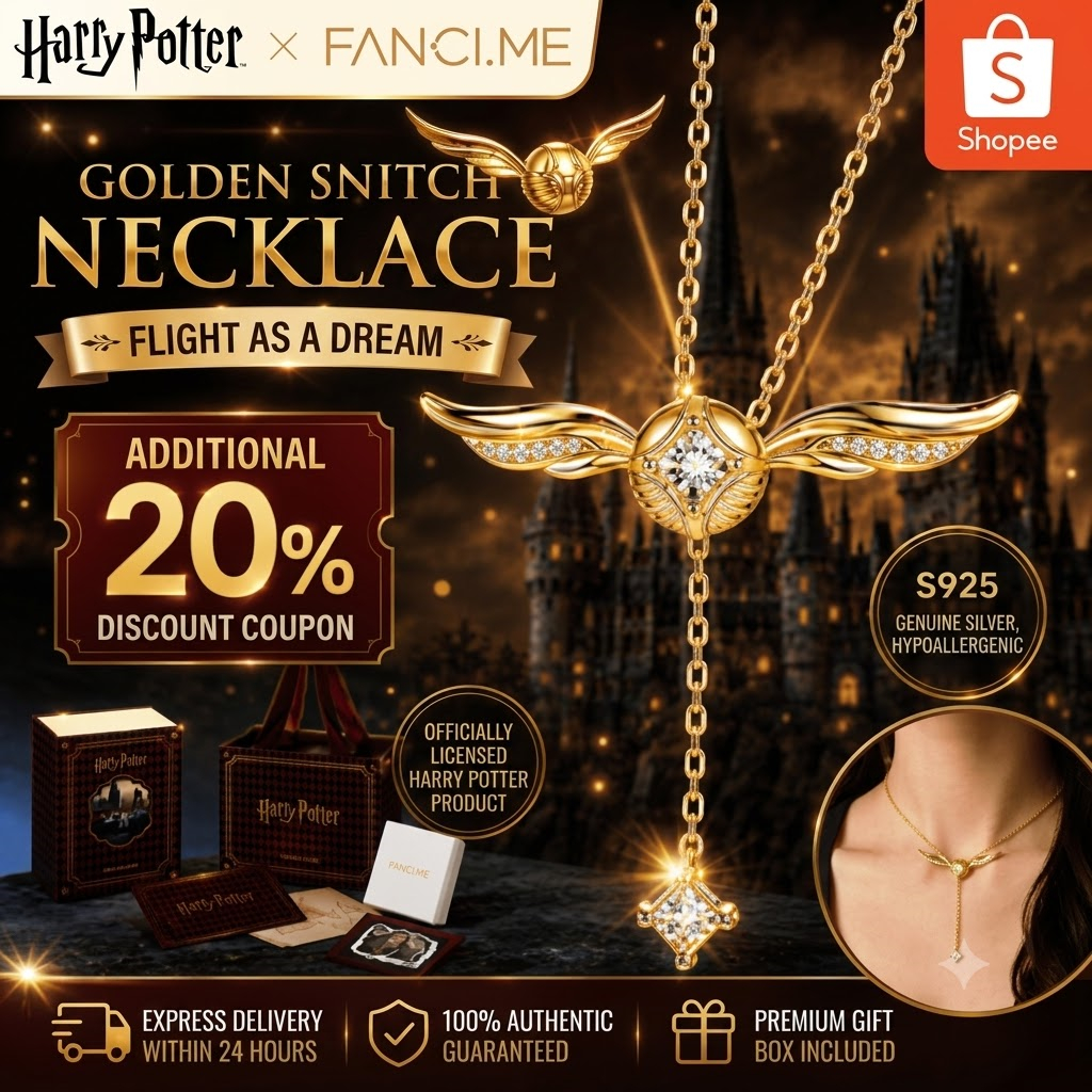 ⚡️ขายร้อน⚡️FANCIME  Harry Potter Golden Snitch Sterling Silver Necklace Gift for Women/Potterhead_Global Authentic Collaboration