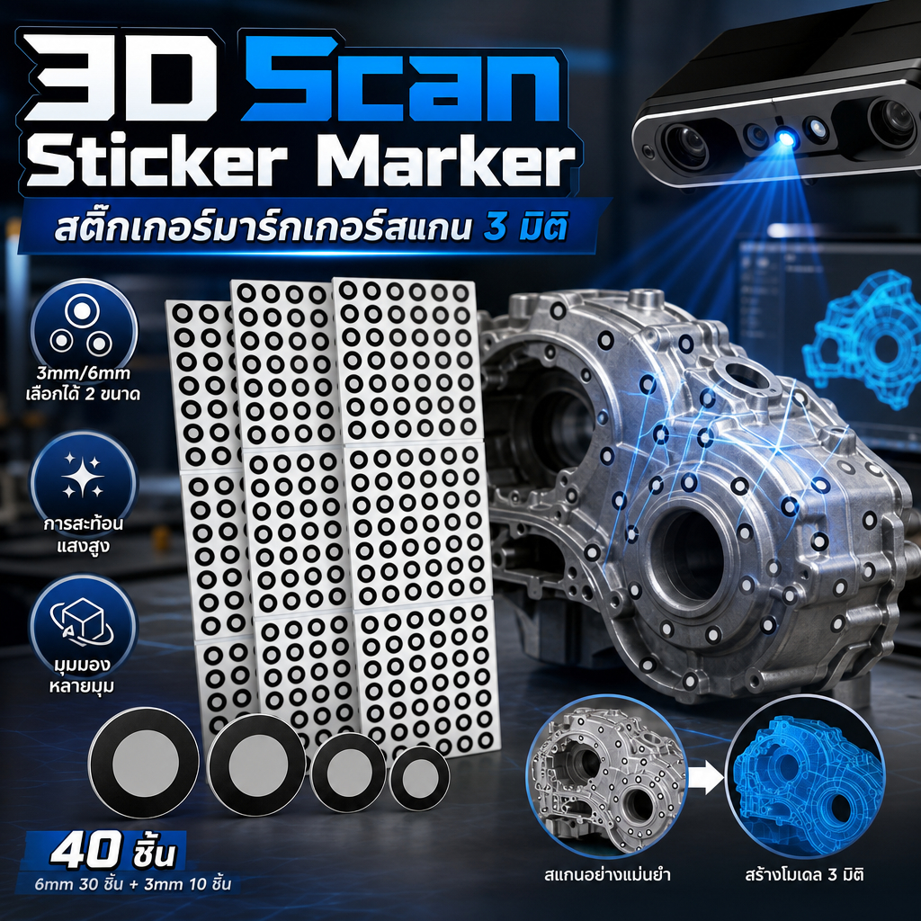 40 แผ่น 3D เครื่องสแกนเนอร์ติดตาม Dot ตําแหน่งสะท้อนแสงสูง Dot 1500 + 560 PCS สติกเกอร์สําหรับ Enhan