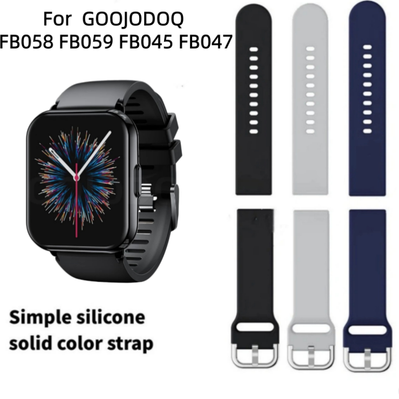 สายซิลิโคนสําหรับ GOOJODOQ FB058/FB059/FB047 สายนาฬิกา