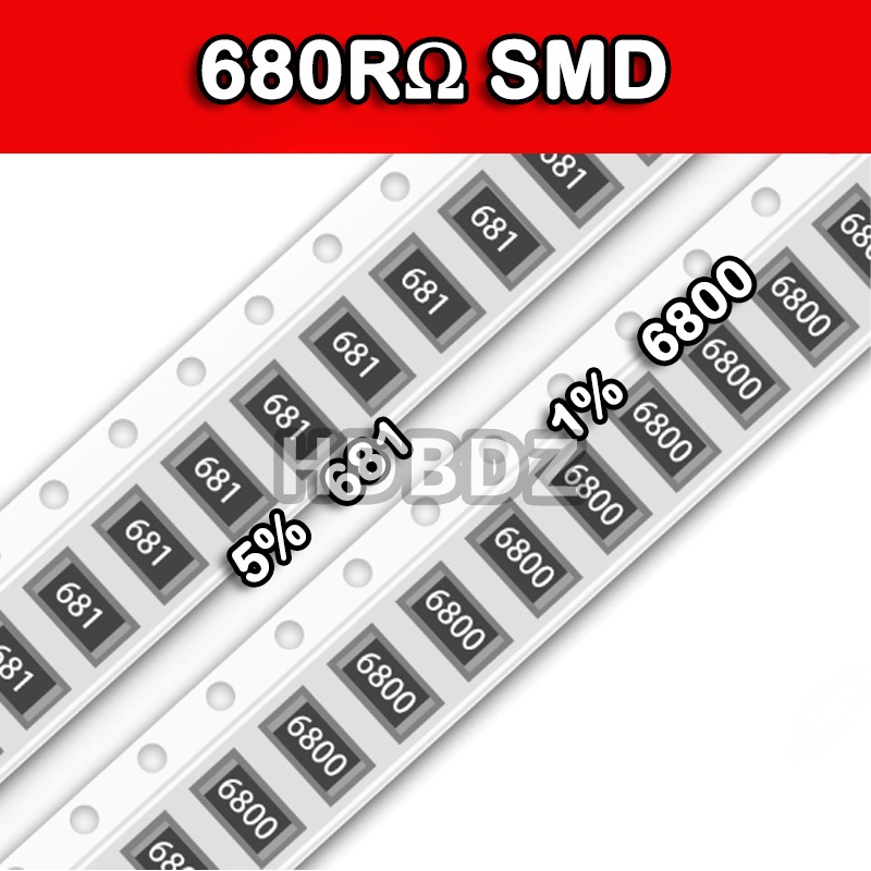 10~50PCS 680RΩ SMD Resistor ตัวต้านทาน accuracy5%/1% 681/6800 0603 0805 1206 2512