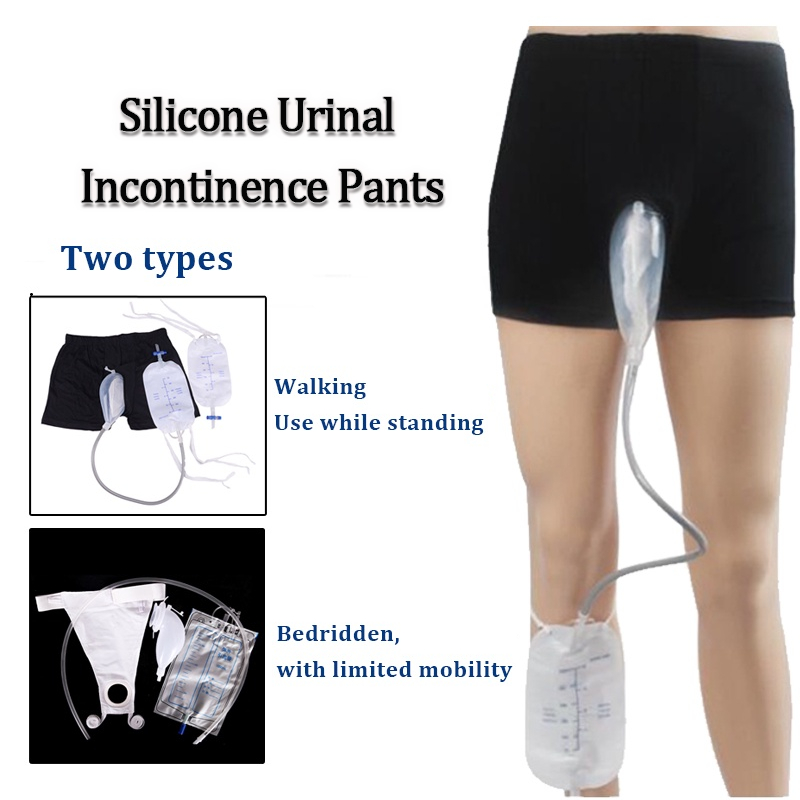 Reusable ปัสสาวะขากระเป๋า Incontinence ปัสสาวะขากระเป๋าระบายน้ำกระเป๋า Leak-proof ซิลิโคน Urina ช่องทาง Pee Holder Collector Catheter