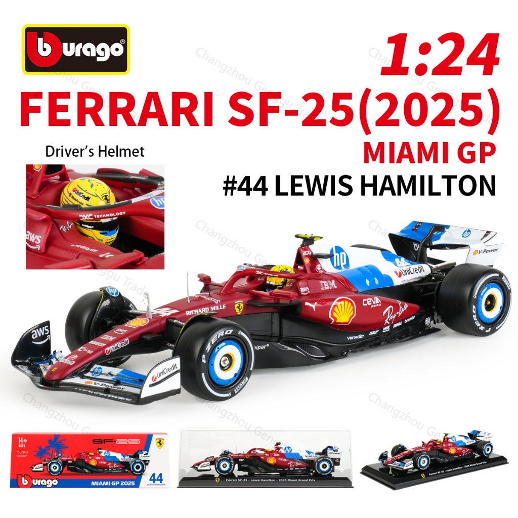 Bburago 1:24 Ferrari 2025 SF25 F1 รถสูตรแบบคงที่โมเดลโลหะผสมDiecast