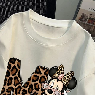 【จัดส่งตลอด 24 ชั่วโมง】🔥 BCKR ลายหนู คอกลม เสื้อ oversize 🐭 ชุดหน้าร้อน ผู้หญิง tshirt YG6277