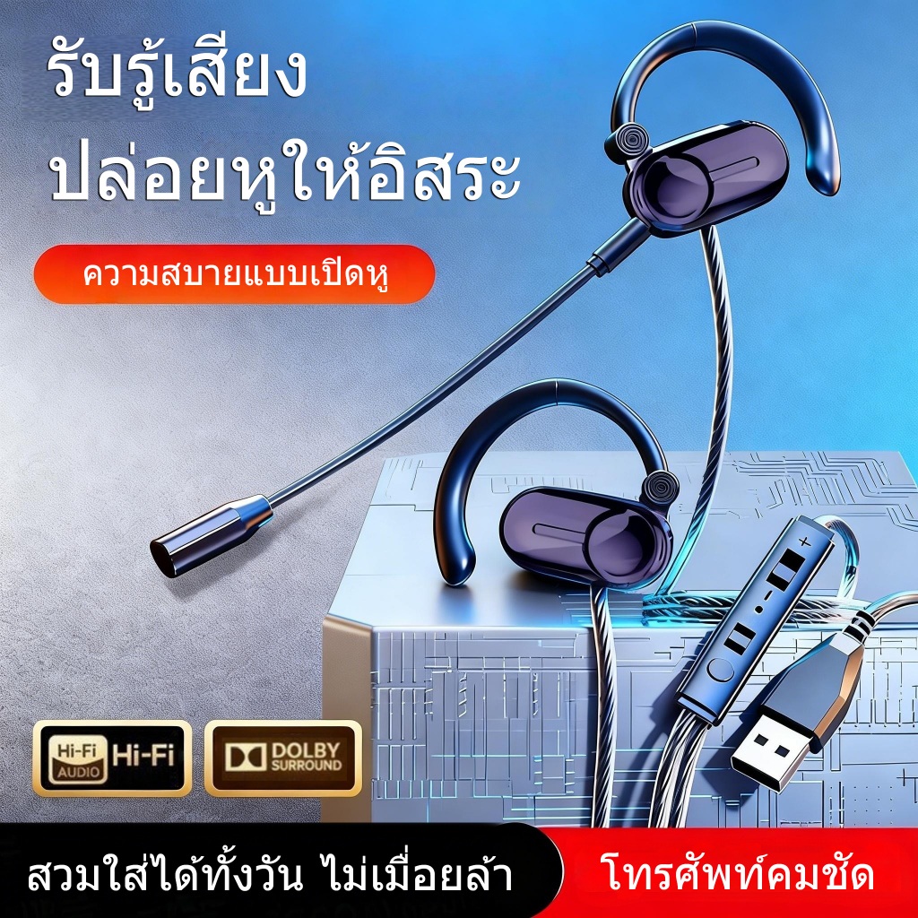 เลโยย่า หูฟังพรีเมี่ยมสําหรับเล่นเกมสําหรับพีซีโทรศัพท์มือถือ-ตัวนําอะคูสติกแบบมีสายเปิดหูพร้อมไมโครโฟนตัดเสียงรบกวนแบบคู่|ปลั๊ก USB Type-C 3.5 มม | ชุดหูฟังที่ดีที่สุดสําหรับนักเล่นเกม Pinoy