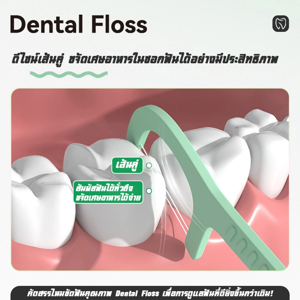 ไหมขัดฟันเส้นคู่ สำหรับผู้ใหญ่ แบบใช้แล้วทิ้ง thumbnail 5