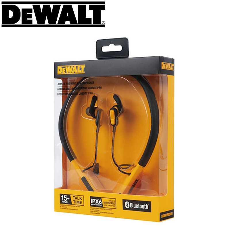 Dewalt DXMA1902091 หูฟังบลูทูธไร้สาย Jobsite Pro หูฟังแบบคล้องคอแบบยืดหยุ่น