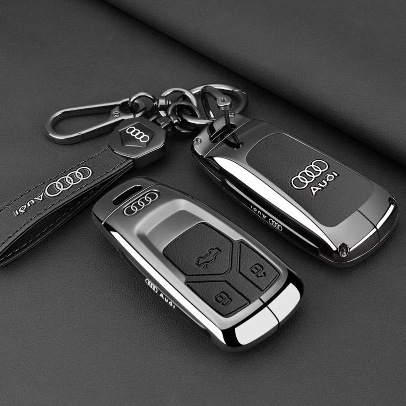 ซองหนังโลหะผสม Audi A4L/A5/TTRS4/5/Q5L /RSQ8X พวงกุญแจรถกันน้ําวัสดุหนังพรีเมี่ยมกรณีกุญแจรถ
