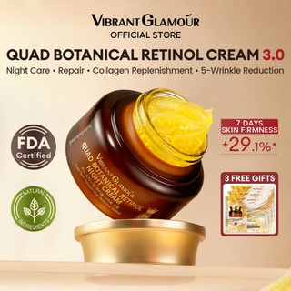 VIBRANT GLAMOUR Quad Botanical Retinol Night Cream 3.0 | Overnight Repair & Lifting & Smoothing for Sensitive Skin Care 30g