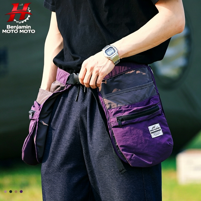 กระเป๋าคาดเอวแบบผ้ากันเปื้อน คันทรี่ หลายช่องซิป ใส่ของคล่องตัว สบาย ไม่อึดอัด วิ่ง เที่ยว