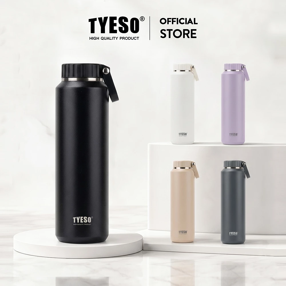 TYESO กระบอกน้ำเก็บอุณหภูมิ สแตนเลส Thermos Flask ขวดน้ำสแตนเลส เก็บร้อนเก็บเย็น พร้อมหูหิ้ว 500ml / 710ml TS-8755C 8756C